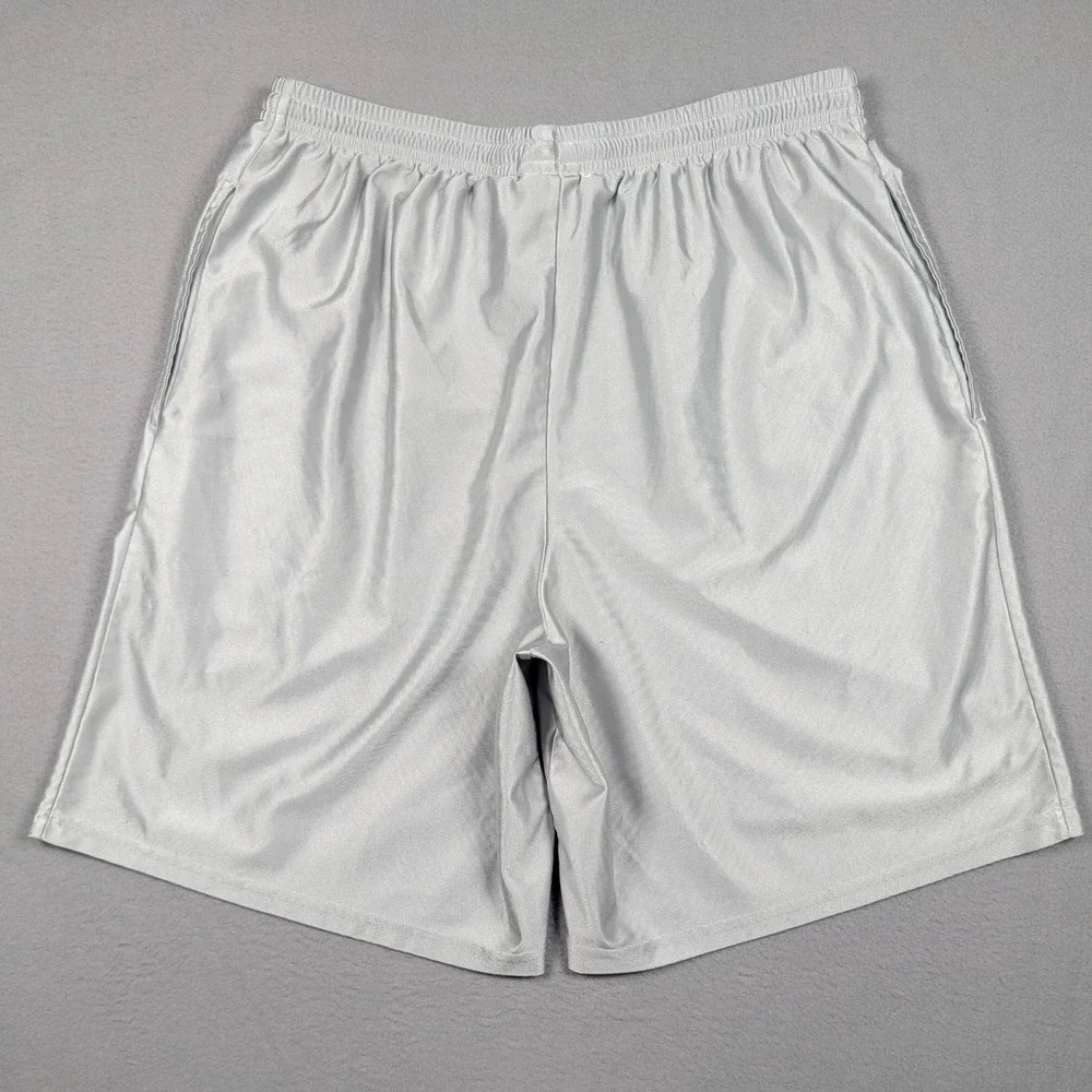 Vintage Nike Basketball Shorts Mens XL Silver Elastic Swoosh Shiny Dazzle Y2K